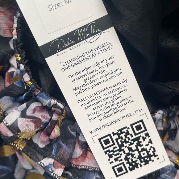 NEW Dalia Macphee One Shoulder Floral Maxi Dress Size Medium - Picture 7 of 7